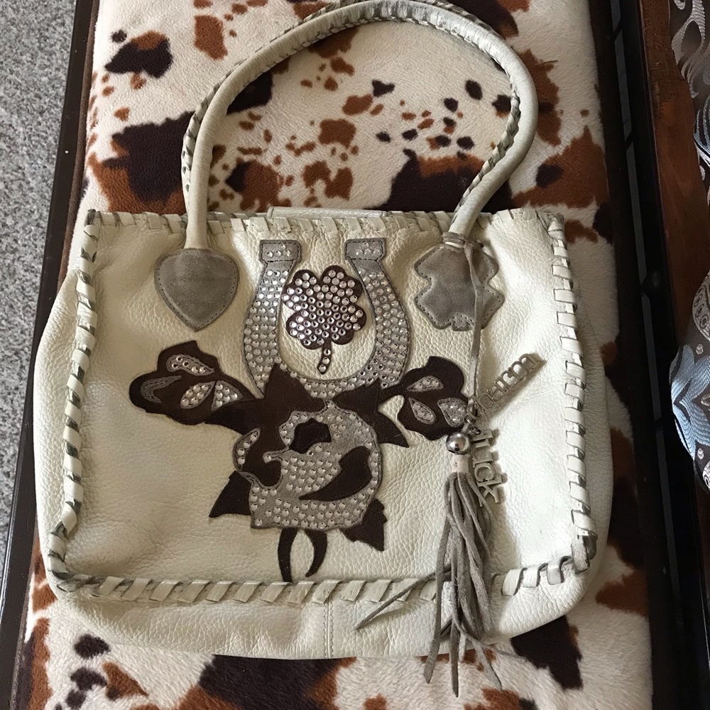 Charm & Luck leather rhinestone purse